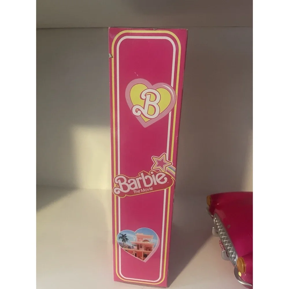 Barbie The Movie Doll HPJ96 + AMC Theaters Pink Corvette Popcorn Container NEW